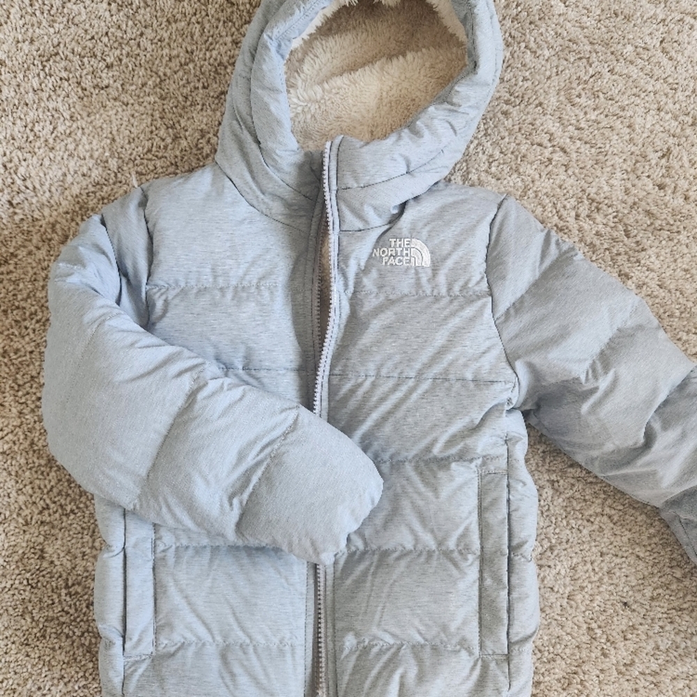 The North Face Kids Light Gray Puffer Jacket
